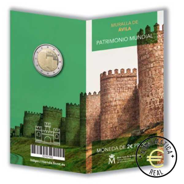 ESPAÑA 2019 2 EUROS CONMEMORATIVA PROOF - PATRIMONIO UNESCO "MURALLA DE AVILA" BE - CARTERA OFICIAL PP.