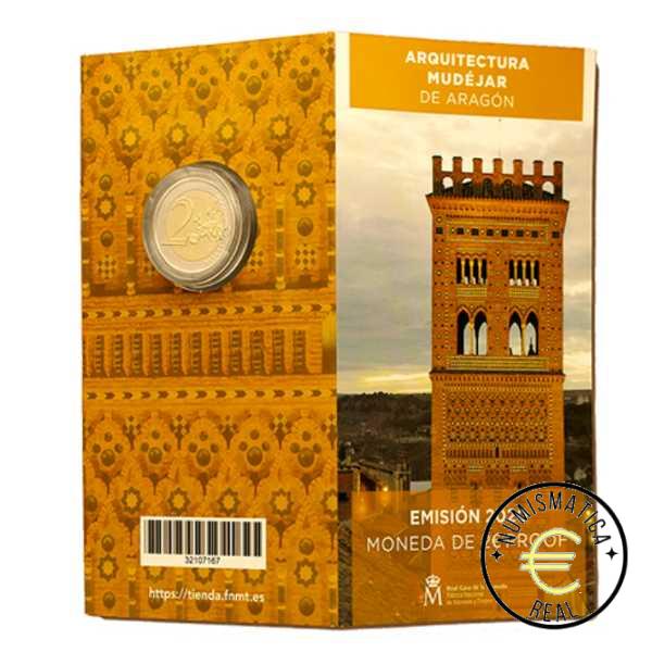 ESPAÑA 2020 2 EUROS CONMEMORATIVA PROOF - PATRIMONIO UNESCO "ARQUITECTURA MUDEJAR DE ARAGON" BE - CARTERA OFICIAL PP.