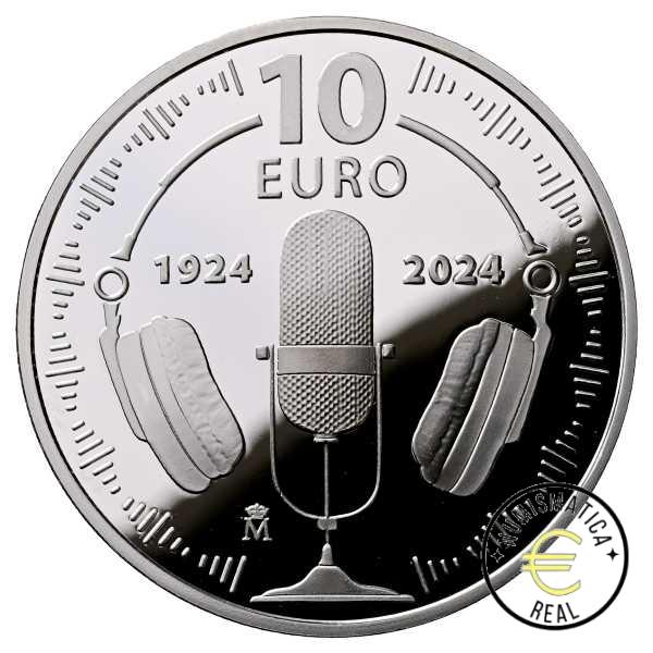 ESPAÑA 2024 10 EUROS PROOF – "CENTENARIO DE LA RADIO” ERROR CANTO LISO / PLANO BE – PP. - Imagen 2