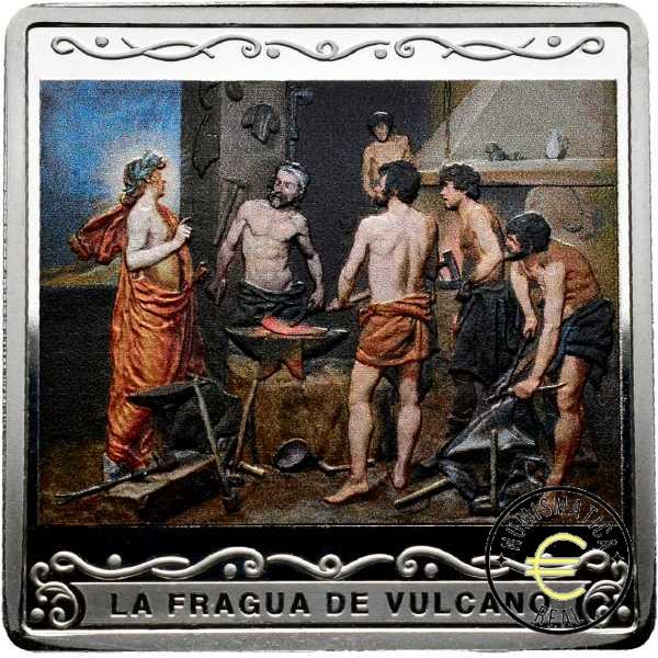 ESPAÑA 2024 10 EUROS PROOF - ONZA MONEDA DE PLATA COLOR "425 ANIV VELÁZQUEZ - FRAGUA VULCANO" BE - PP. - Imagen 2