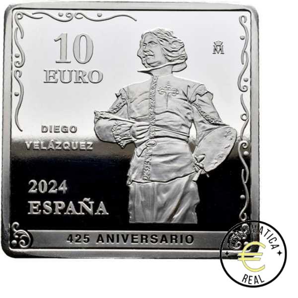 ESPAÑA 2024 10 EUROS PROOF - ONZA MONEDA DE PLATA COLOR "425 ANIV VELÁZQUEZ - FRAGUA VULCANO" BE - PP. - Imagen 3