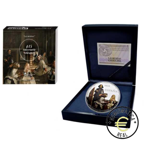 ESPAÑA 2024 50 EUROS PROOF - CINCUENTIN "425 ANIV VELÁZQUEZ" BE -PLATA PP + 5,4 Oz . - Imagen 2