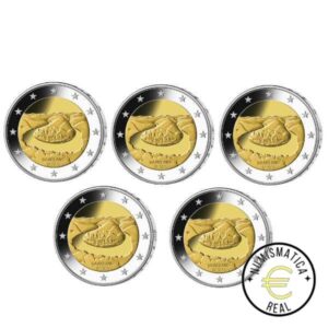 5x ALEMNIA 2025 2 EUROS CONMEMORATIVA UNC "MEANDRO DEL ESTADO DE SARRE" S/C. 5 CEDAS (A,D,F,J,G)