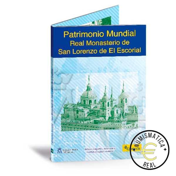 ESPAÑA 2013 2 EUROS CARPETA F.N.M.T + CORREOS - PATRIMONIO UNESCO "MONASTERIO DEL ESCORIAL" + SELLO - CARTERA OFICIAL.