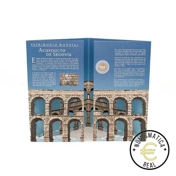 ESPAÑA 2016 2 EUROS CARPETA F.N.M.T + CORREOS - PATRIMONIO UNESCO "ACUEDUCTO DE SEGOVIA" + SELLO - CARTERA OFICIAL. - Imagen 4