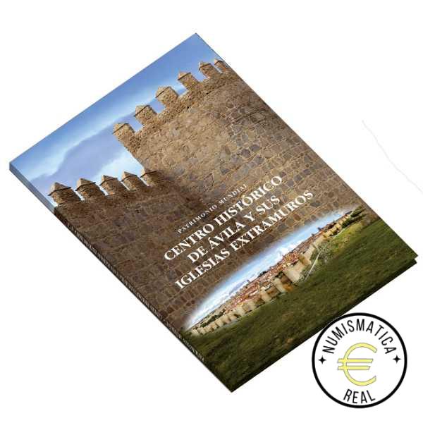 ESPAÑA 2019 2 EUROS CARPETA F.N.M.T + CORREOS - PATRIMONIO UNESCO "MURALLA DE ÁVILA" + SELLO - CARTERA OFICIAL.