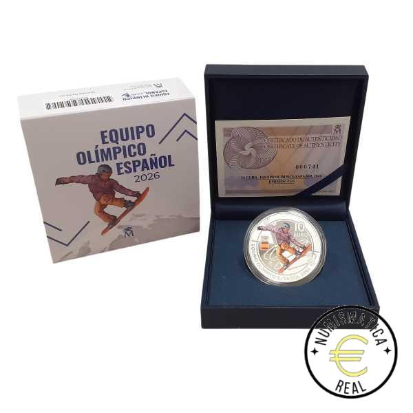 ESPAÑA 2025 10 EUROS PROOF – "EQUIPO OLIMPICO ESPAÑOL 2026” JUEGOS OLIMPICOS DE INVIERNO BE – PP. - Imagen 4