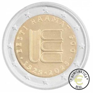 ESTONIA 2025 2 EUROS CONMEMORATIVA UNC "500º ANV. DEL PRIMER TEXTO IMPRESO EN ESTONIO" -  S/C.