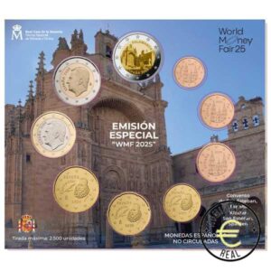 ESPAÑA 2025 9 VALORES - SERIE DE 1CENT A 2 EUROS 8 VALORES + 2 EUROS COM. "CIUDAD VIEJA DE SALAMANCA"- CARTERA WMF BERLIN BU - EUROSET. DIFICIL
