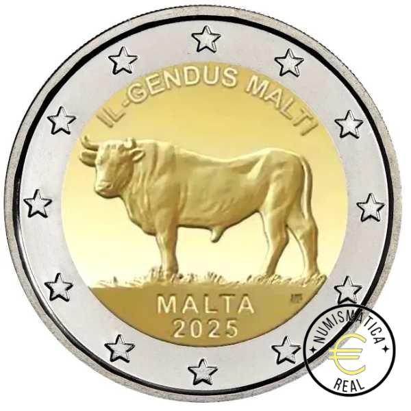 MALTA 2025 2 EUROS CONMEMORATIVA UNC - BUEY MALTES - S/C.