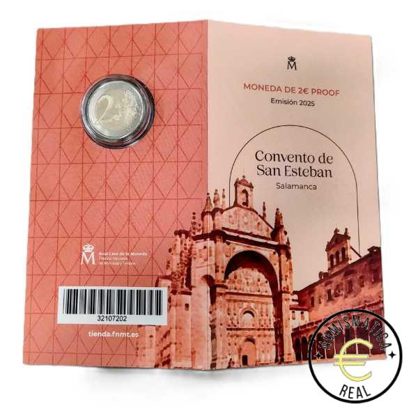 ESPAÑA 2025 2 EUROS CONMEMORATIVA PROOF - PATRIMONIO UNESCO "CIUDAD VIEJA DE SALAMANCA" BE - CARTERA OFICIAL PP.