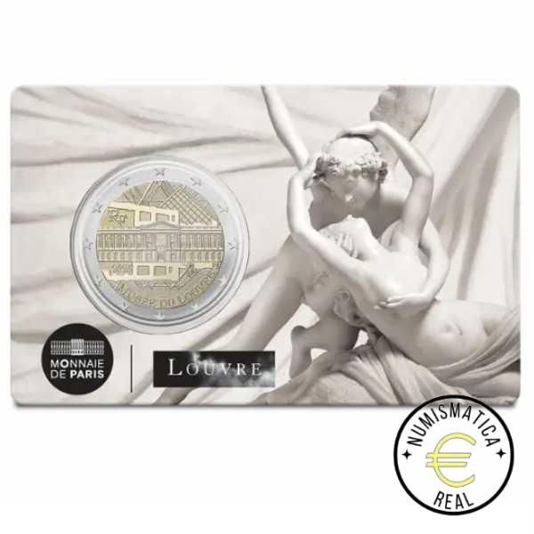 FRANCIA 2025 2 EUROS CONMEMORATIVA UNC – MUSEO DEL LOUVRE – (EN COINCARD) BU 4 VERSIONES DIFERENTES. – S/C. - Imagen 3