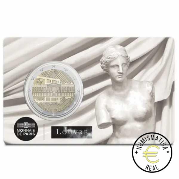 FRANCIA 2025 2 EUROS CONMEMORATIVA UNC – MUSEO DEL LOUVRE – (EN COINCARD) BU 4 VERSIONES DIFERENTES. – S/C. - Imagen 9