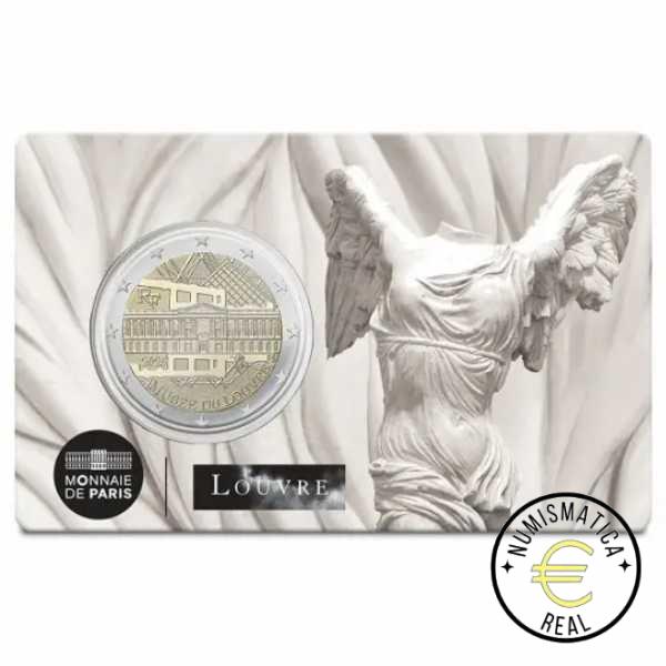 FRANCIA 2025 2 EUROS CONMEMORATIVA UNC – MUSEO DEL LOUVRE – (EN COINCARD) BU 4 VERSIONES DIFERENTES. – S/C. - Imagen 7