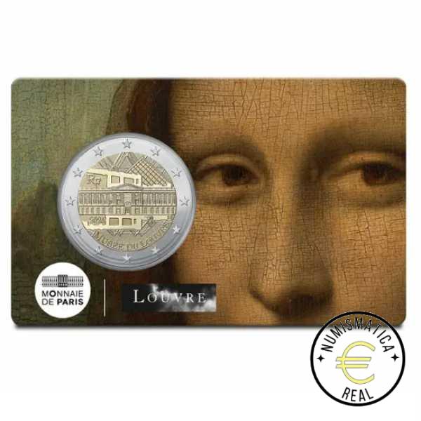FRANCIA 2025 2 EUROS CONMEMORATIVA UNC – MUSEO DEL LOUVRE – (EN COINCARD) BU 4 VERSIONES DIFERENTES. – S/C. - Imagen 5