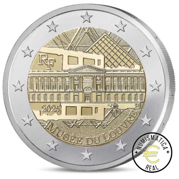 FRANCIA 2025 2 EUROS CONMEMORATIVA UNC – MUSEO DEL LOUVRE – (EN COINCARD) BU 4 VERSIONES DIFERENTES. – S/C. - Imagen 11