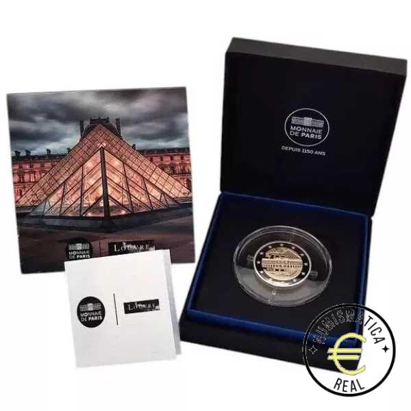 FRANCIA 2025 2 EUROS CONMEMORATIVA PROOF "MUSEO DEL LOUVRE" PP EN ESTUCHE.