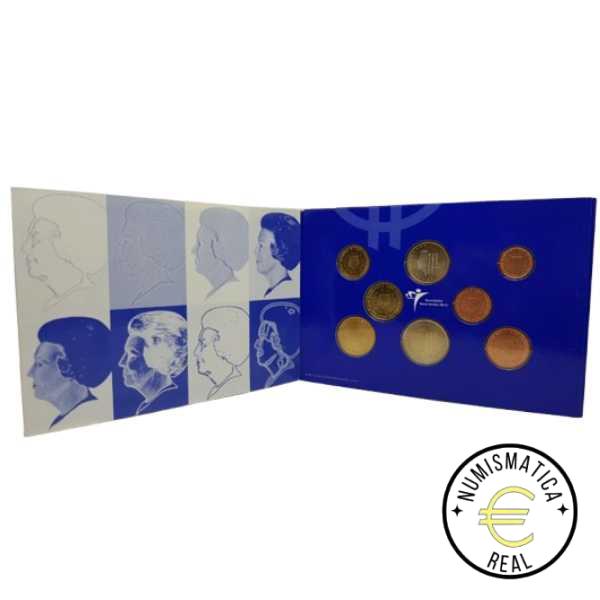 HOLANDA 2002 CARTERA 8 VALORES KMS CALIDAD BU - DE 1 CENT A 2 EUROS - EN CARTERA OFICIAL PAISES BAJOS AZUL- EUROSET BEATRIX. - Imagen 3