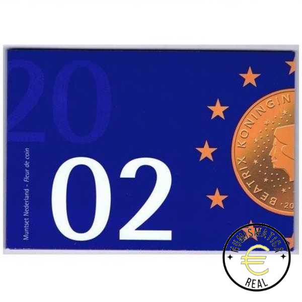 HOLANDA 2002 CARTERA 8 VALORES KMS CALIDAD BU - DE 1 CENT A 2 EUROS - EN CARTERA OFICIAL PAISES BAJOS AZUL- EUROSET BEATRIX.