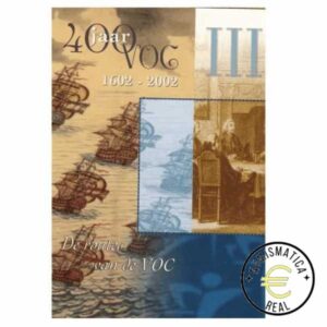 HOLANDA 2002 CARTERA 8 VALORES KMS CALIDAD BU - DE 1 CENT A 2 EUROS "400º AÑOS VOC III" + MEDALLA DE PLATA - EN CARTERA OFICIAL PAISES BAJOS - EUROSET.