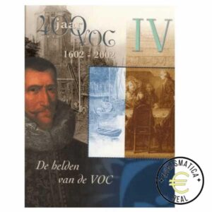 HOLANDA 2002 CARTERA 8 VALORES KMS CALIDAD BU - DE 1 CENT A 2 EUROS "400º AÑOS VOC IV" + MEDALLA DE PLATA - EN CARTERA OFICIAL PAISES BAJOS - EUROSET.