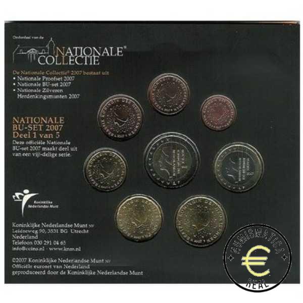 HOLANDA 2007 CARTERA 8 VALORES KMS CALIDAD BU - DE 1 CENT A 2 EUROS - EN CARTERA OFICIAL PAISES BAJOS - EUROSET. - Imagen 3