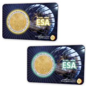 BELGICA 2025 2,5 EUROS COINCARD CONMEMORATIVA - 50 AÑOS DE LA AGENCIA ESPACIAL EUROPEA - BU.