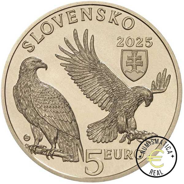 ESLOVAQUIA 2025 5 EUROS CONMEMORATIVA UNC "AGUILA IMPERIAL" S/C. - Imagen 2