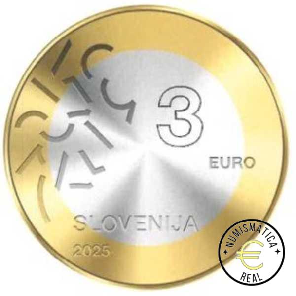 ESLOVENIA 2025 3 EUROS CONMEMORATIVA UNC "CAPITAL EUROPEA DE LA CULTURA" S/C. - Imagen 2