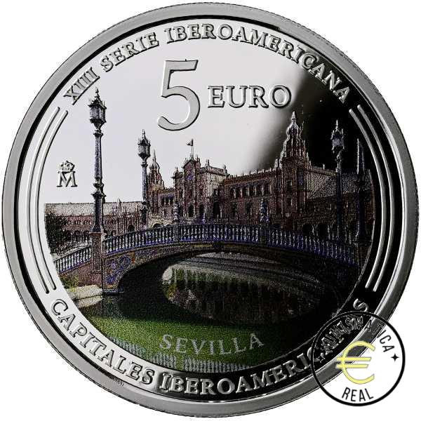 ESPAÑA 2024 5 EUROS PROOF – 4 REALES - SEVILLA “XIII SERIE IBEROAMERICANA” BE – PP. - Imagen 2