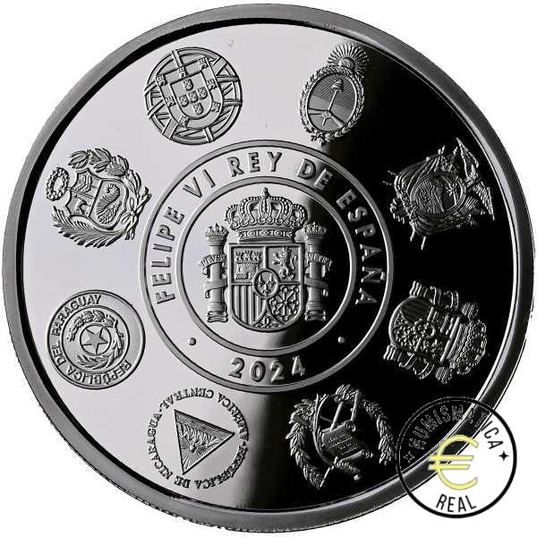 ESPAÑA 2024 5 EUROS PROOF – 4 REALES - SEVILLA “XIII SERIE IBEROAMERICANA” BE – PP. - Imagen 3
