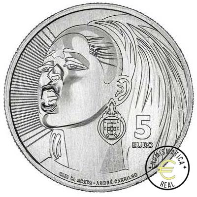 PORTUGAL 2025 5 EUROS CONMEMORATIVA UNC "SIMONE DE OLIVEIRA" S/C.