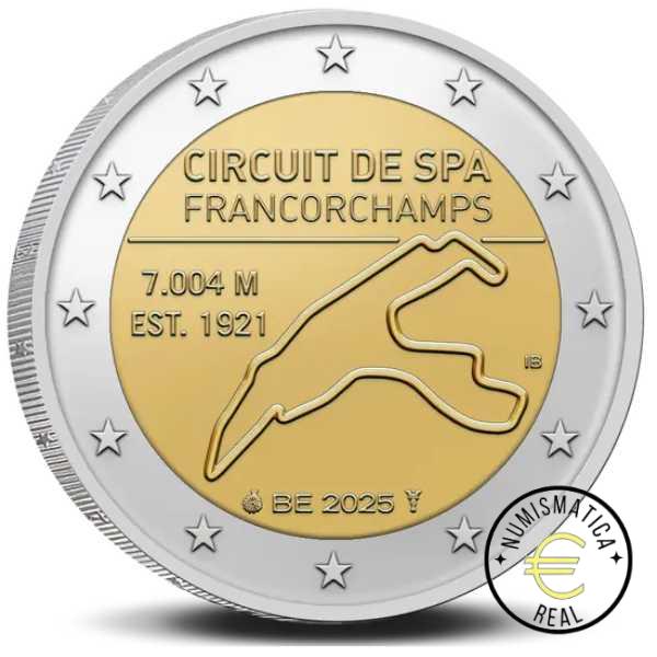 BELGICA 2025 2 EUROS CONMEMORATIVA BU - CIRCUITO DE SPA FRANCORCHAMPS - EN COINCARD - BNC. - Imagen 8