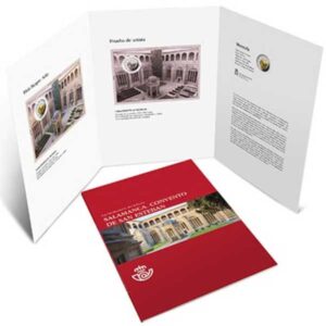 ESPAÑA 2025 2 EUROS CARPETA F.N.M.T + CORREOS - PATRIMONIO UNESCO "CONVENTO DE SAN ESTEBAN, SALAMANCA" + SELLO - CARTERA OFICIAL.