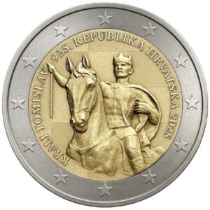 CROACIA 2025 2 EUROS CONMEMORATIVA UNC - 1100 AÑOS DEL REINO DE CROACIA Y REY TOMISLAV - S/C.
