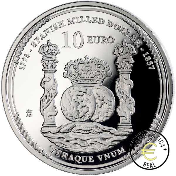 ESPAÑA 2025 10 EUROS PROOF – 8 REALES “250 ANIV. INDEPENDENCIA DE LOS EE. UU. - DOLAR AMERICANO” BE – PP.