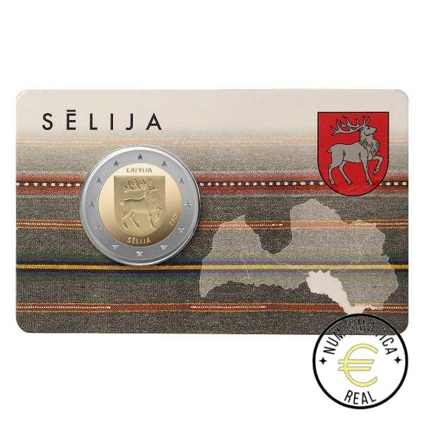 LETONIA 2025 2 EUROS CONMEMORATIVA BU - REGION DE SELIJA - EN COINCARD - BNC.