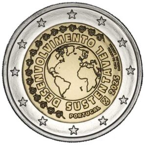 PORTUGAL 2025 2 EUROS CONMEMORATIVA UNC "DESARROLLO SOSTENIBLE" S/C.