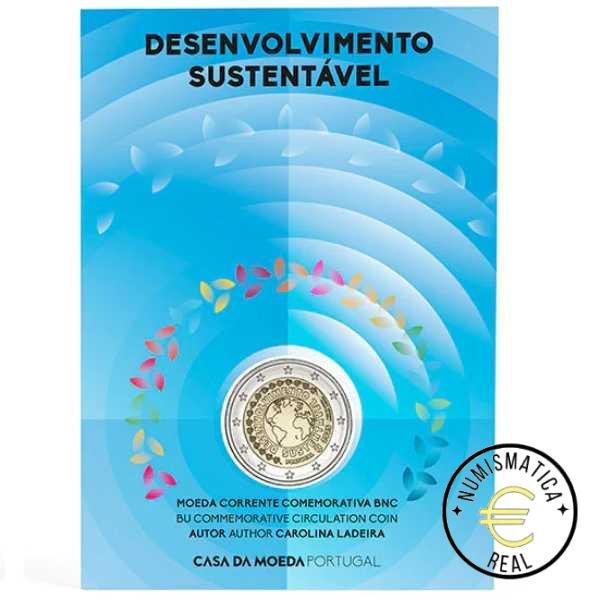 PORTUGAL 2025 2 EUROS CONMEMORATIVA BNC - DESARROLLO SOSTENIBLE - EN COINCARD OFICIAL (CARTERA) - BU.