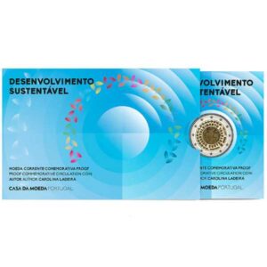 PORTUGAL 2025 2 EUROS CONMEMORATIVA PROOF - DESARROLLO SOSTENIBLE - EN COINCARD OFICIAL (CARTERA) - PP.