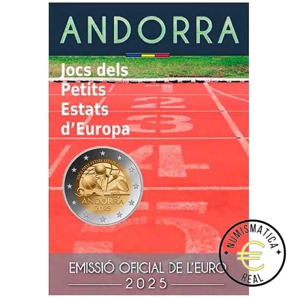 ANDORRA 2025 2 EUROS CONMEMORATIVA BU - JUEGOS DE LOS PEQUEÑOS ESTADOS DE EUROPA - EN COINCARD - BU.