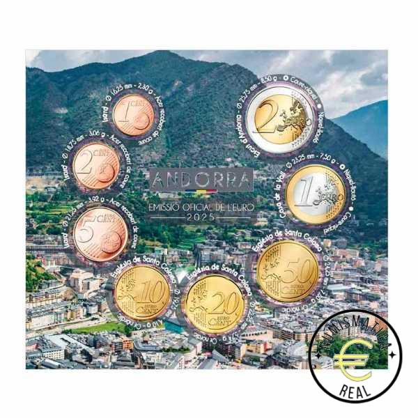ANDORRA 2025 CARTERA 8 VALORES KMS CALIDAD BU - DE 1 CENT A 2 EUROS - EN CARTERA OFICIAL - EUROSET. - Imagen 2