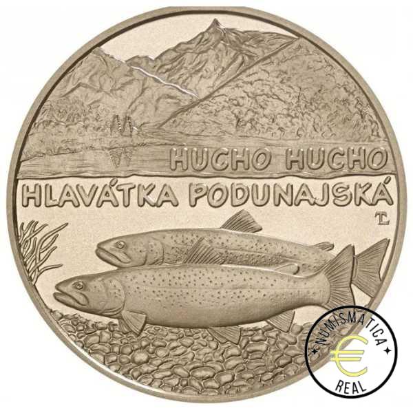ESLOVAQUIA 2025 5 EUROS CONMEMORATIVA UNC "SALMON DEL DANUBIO" S/C. - Imagen 2