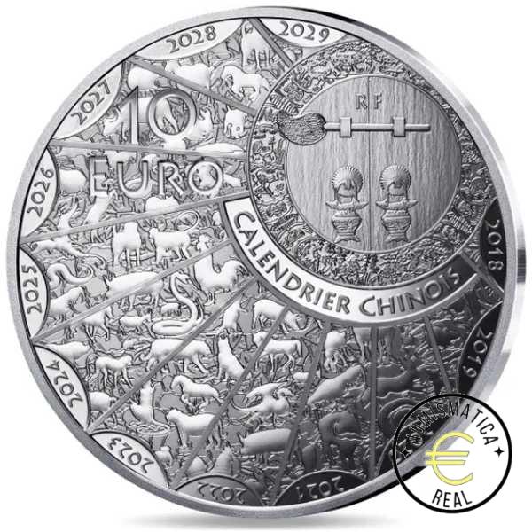 FRANCIA 2025 10 EUROS PROOF - MONEDA DE PLATA CALENDARIO CHINO "AÑO DEL CABALLO" BE - PP. - Imagen 3