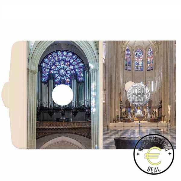 FRANCIA 2025 10 EUROS CONMEMORATIVA BU "CATEDRAL DE NOTRE DAME" EN CARPETA COINCARD BNC. - Imagen 4