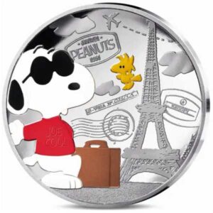 FRANCIA 2025 10 EUROS PROOF - MONEDA DE PLATA 75 ANIV. SNOOPY "VIAJE TOUR EIFFEL" BE - PP.