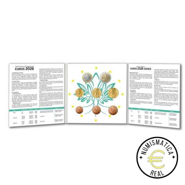 FRANCIA 2026 CARTERA 8 VALORES CALIDAD BU - DE 1CENT A 2 EUROS - EN CARTERA OFICIAL - EUROSET. - Imagen 2