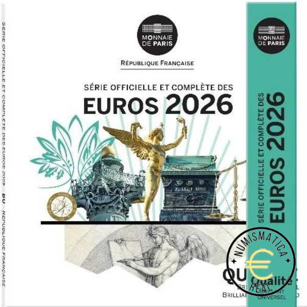 FRANCIA 2026 CARTERA 8 VALORES CALIDAD BU - DE 1CENT A 2 EUROS - EN CARTERA OFICIAL - EUROSET.