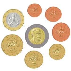 PREVENTA - BULGARIA 2026 8 VALORES, MONEDAS DEL PAIS DE 1 CENT A 2 EUROS UNC. S/C.