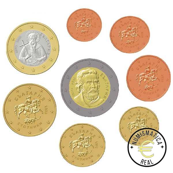 PREVENTA - BULGARIA 2026 8 VALORES, MONEDAS DEL PAIS DE 1 CENT A 2 EUROS UNC. S/C.